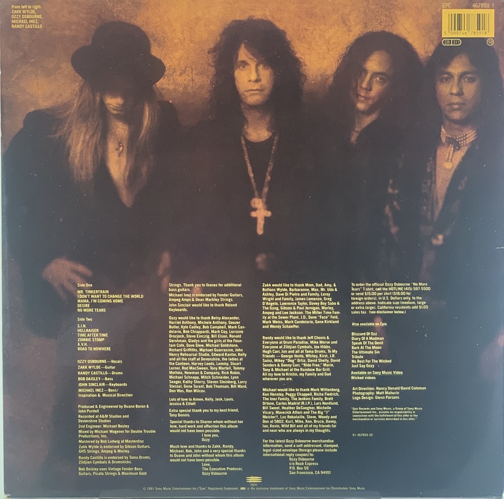 Ozzy Osbourne - No More Tears (LP usado) | Tracks Rio
